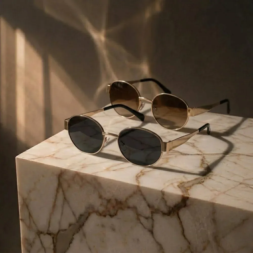 Trendy Retro Oval Sunglasses - Image 6