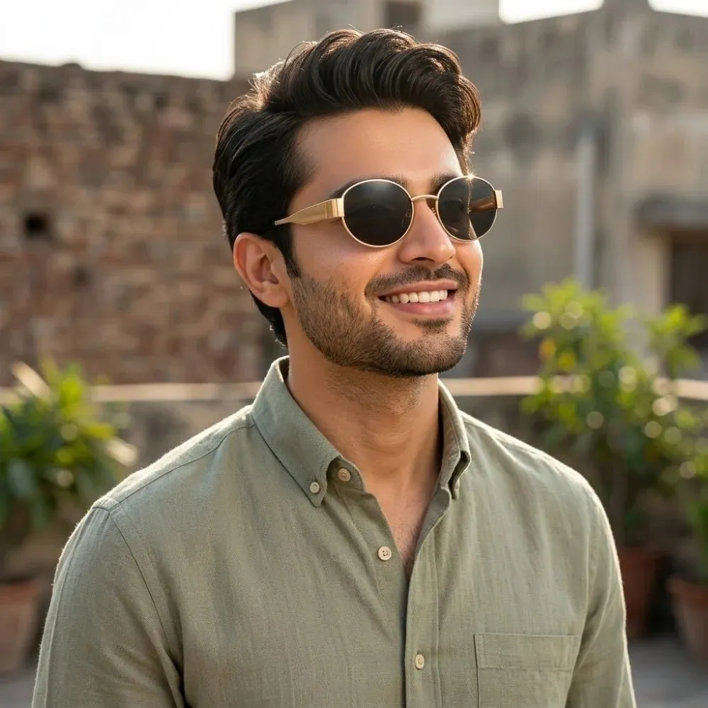 Trendy Retro Oval Sunglasses - Image 3