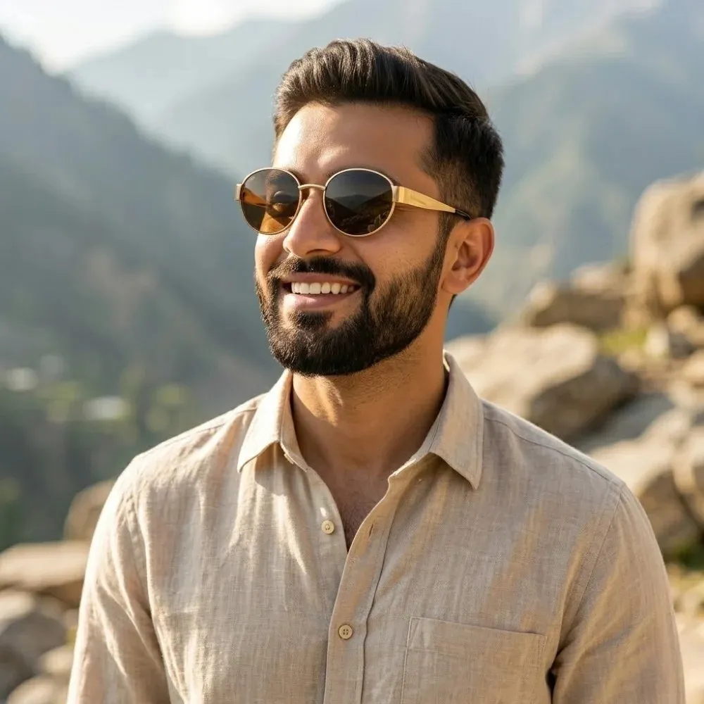 Trendy Retro Oval Sunglasses - Image 4